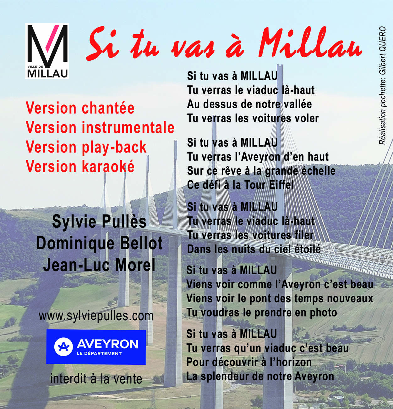 Le verso du single (paroles) — Si tu vas à Millau — single