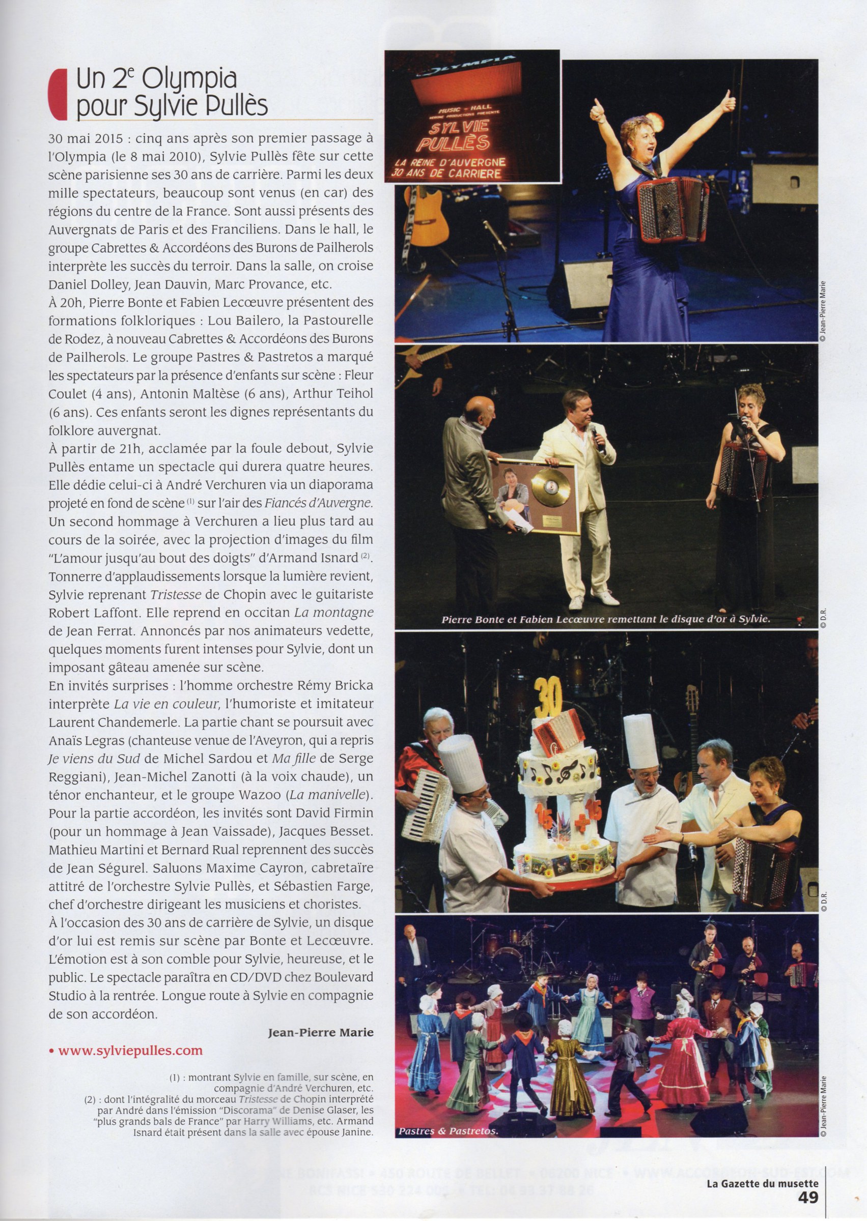La Gazette du musette — Un 2e Olympia pour Sylvie Pullès
