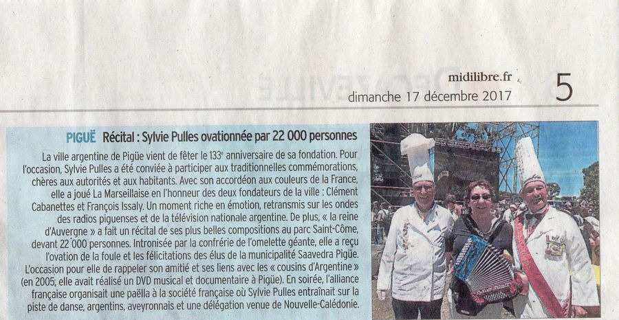 Sylvie Pullès ovationnée en Argentine